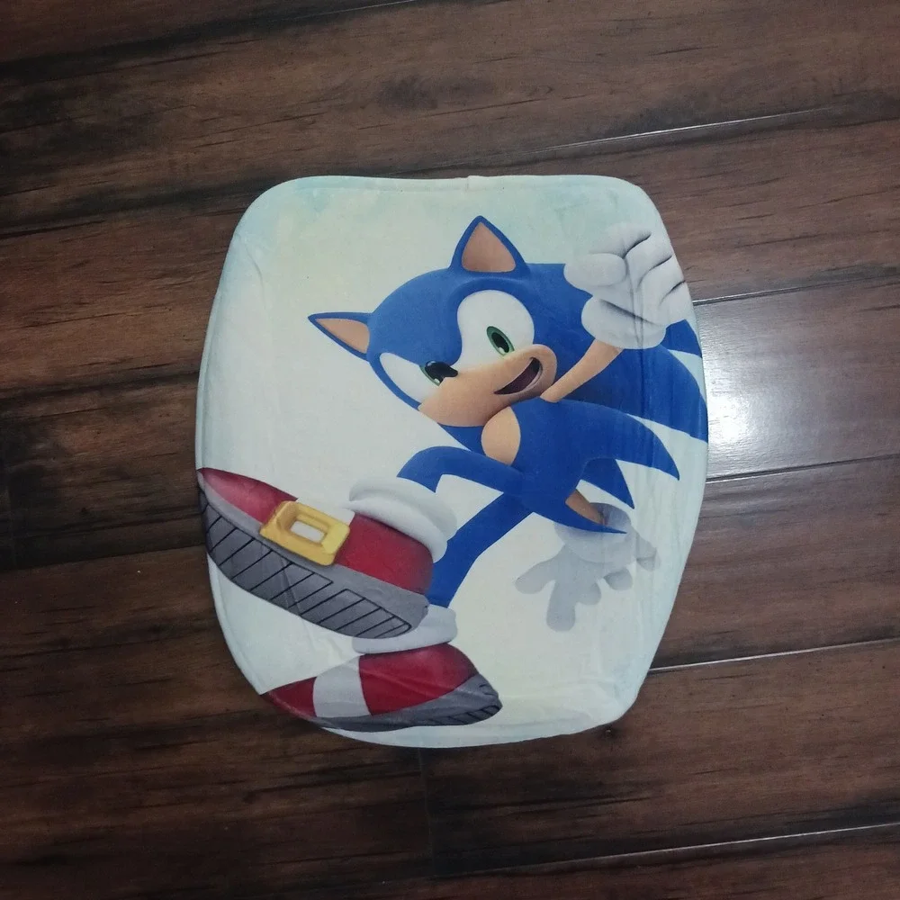 Sonic the Hedgehog Bathroom Set Shower Curtain Rugs Toilet Cover 16pc Blue
